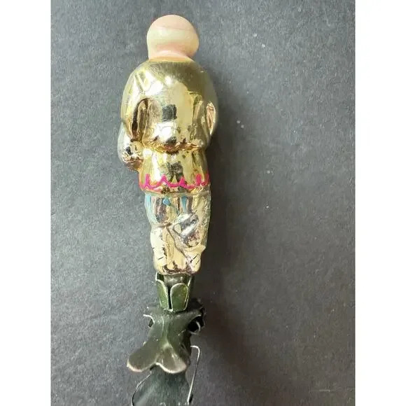 Antique USSR Soviet Fisherman Seine Mercury Glass Clip On Christmas Ornament